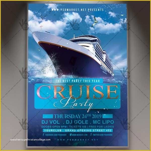 Free Boat Party Flyer Template Of Download Cruise Party Night Flyer Psd Template