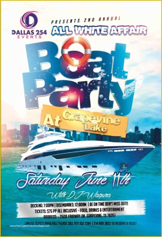 Free Boat Party Flyer Template Of Invitation to 2nd Annual All White Affair Boat Party at