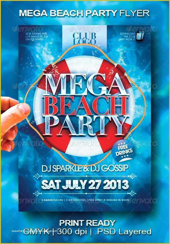 Free Boat Party Flyer Template Of Mega Beach Party Flyer by Larajtwyss