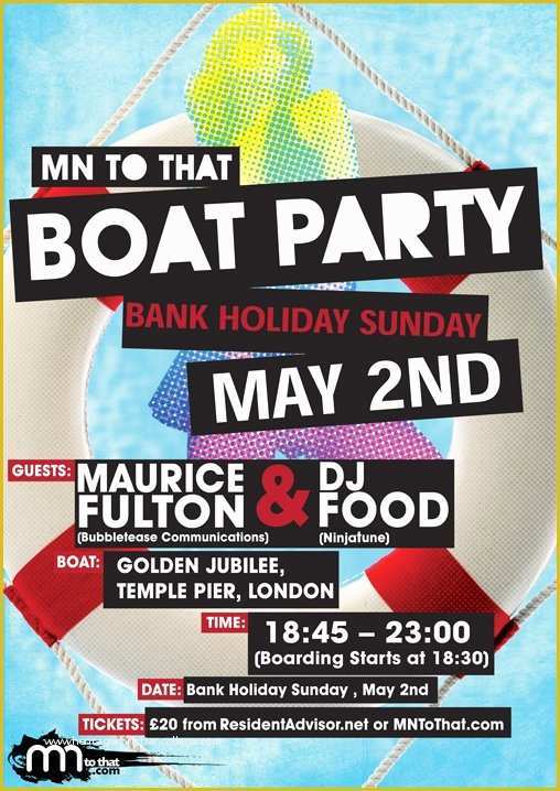 Free Boat Party Flyer Template Of Ra Mn to that Boat Party with Maurice Fulton & Dj Food at