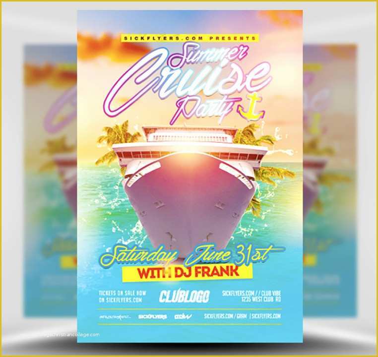 Free Boat Party Flyer Template Of Summer Cruise Party Flyer Template Flyerheroes