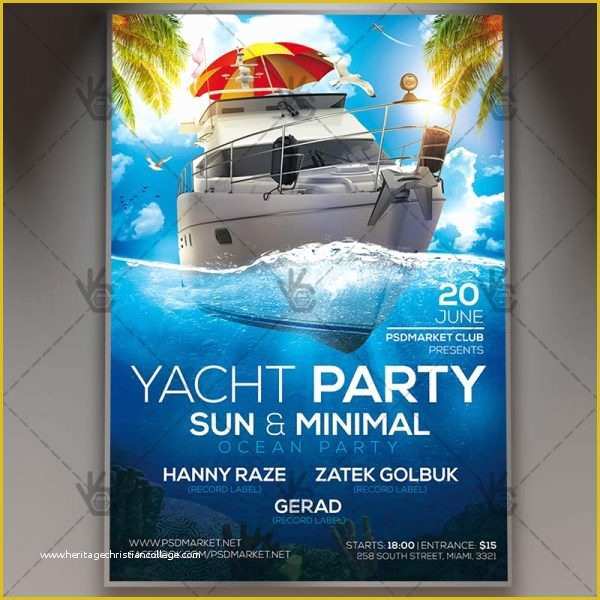Free Boat Party Flyer Template Of Yacht Party Premium Flyer Psd Template