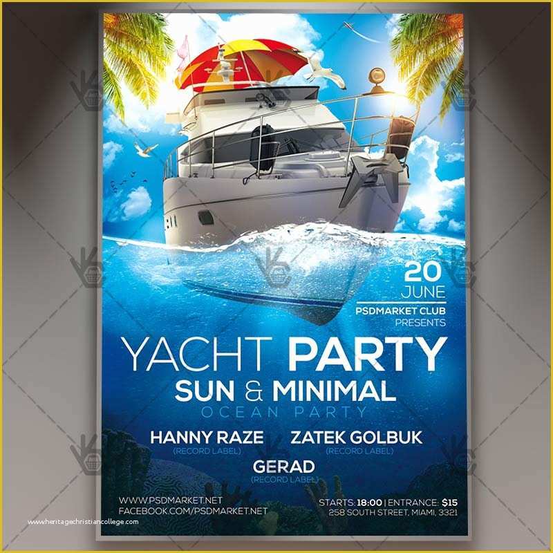 Free Boat Party Flyer Template Of Yacht Party Premium Flyer Psd Template