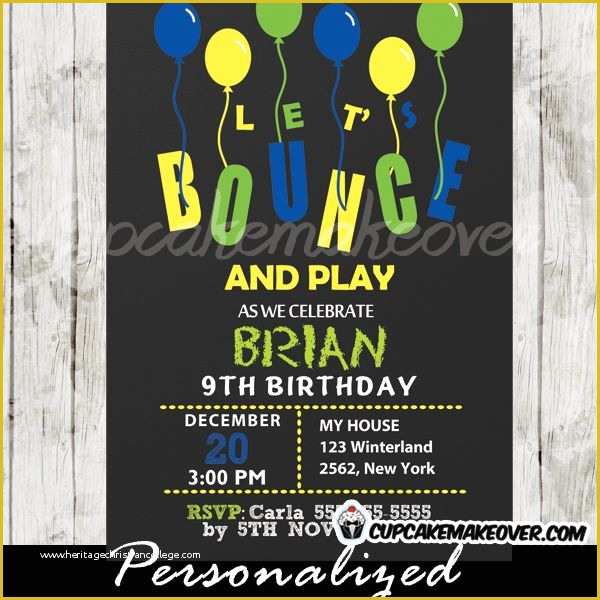 Free Bounce Party Invitation Template Of 17 Best Images About Bounce House Party Printables On