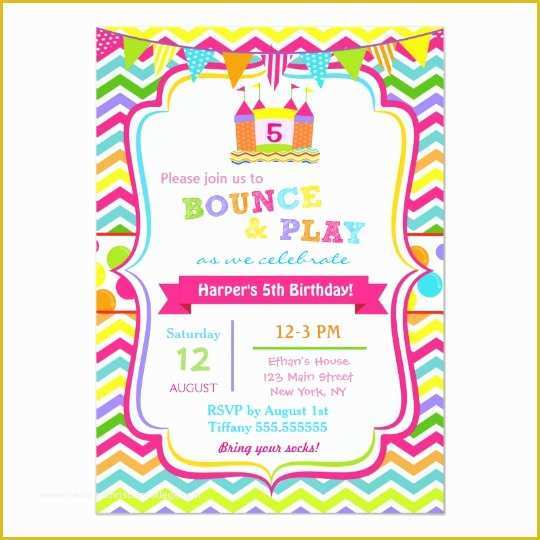 Free Bounce Party Invitation Template Of Bounce House Birthday Party Invitations Girl
