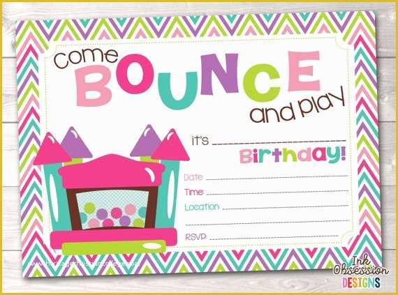 Free Bounce Party Invitation Template Of Bounce House Instant Download Birthday Party Invitation