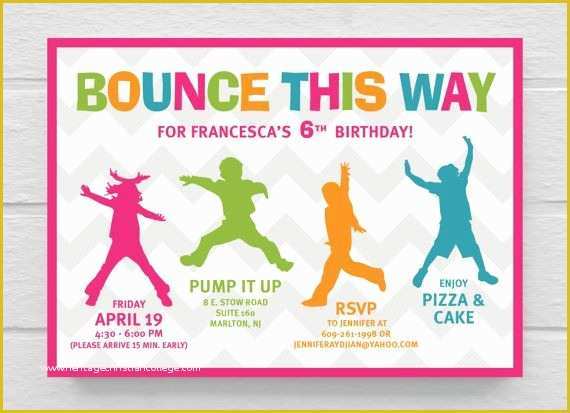 Free Bounce Party Invitation Template Of Bounce Party Invitations