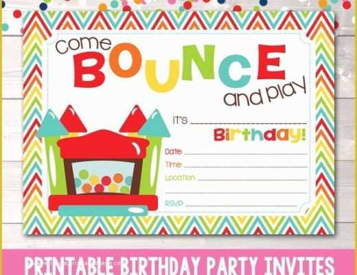Free Bounce Party Invitation Template Of Bouncy Castle Instant Download Birthday Party Invitation