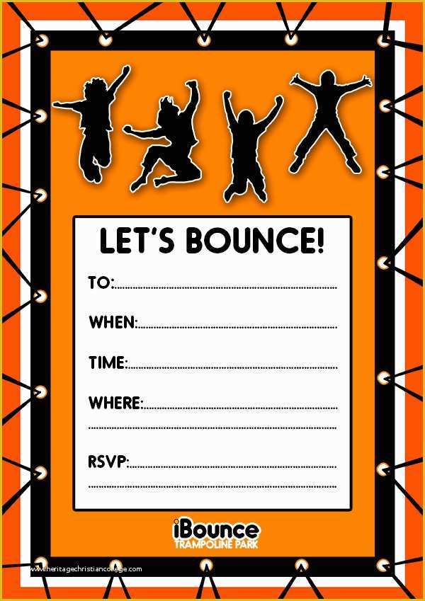 Free Bounce Party Invitation Template Of Ibounce Trampoline Park Parties