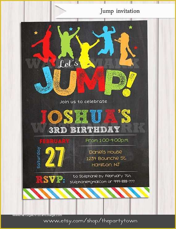 Free Bounce Party Invitation Template Of Jump Invitation Bounce House Invitation Trampoline Birthday