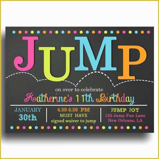 Free Bounce Party Invitation Template Of Jump Invitation Printable Jump Bounce Trampoline