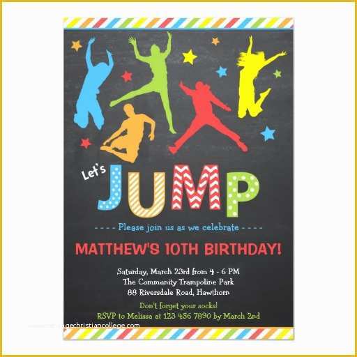 Free Bounce Party Invitation Template Of Jump Invitation Trampoline Birthday Invitation