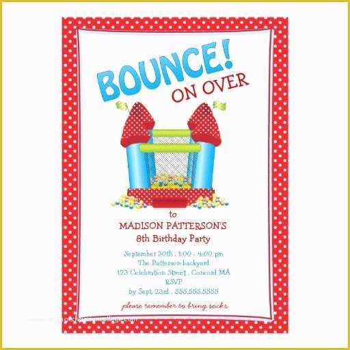 Free Bounce Party Invitation Template Of Personalized Bouncy Castle Birthday Invitations