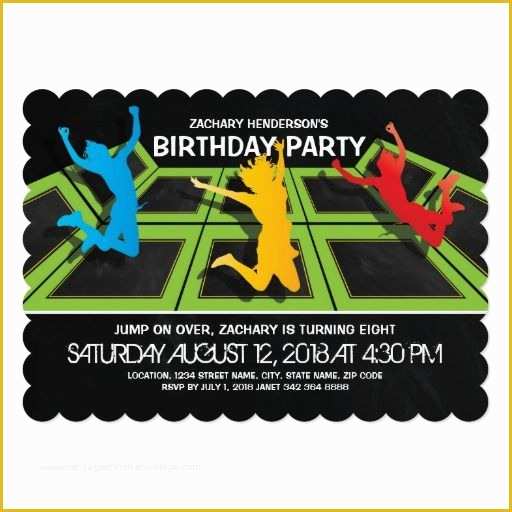 Free Bounce Party Invitation Template Of Trampoline Park Kids Birthday Party Card