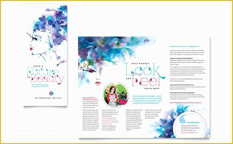 Free Brochure Templates for Microsoft Word Of Cosmetology Brochure Template Word & Publisher