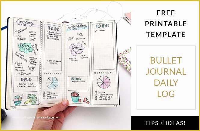 Free Bullet Journal Templates Of Bullet Journal Daily Log Free Printable Template Plus Tips