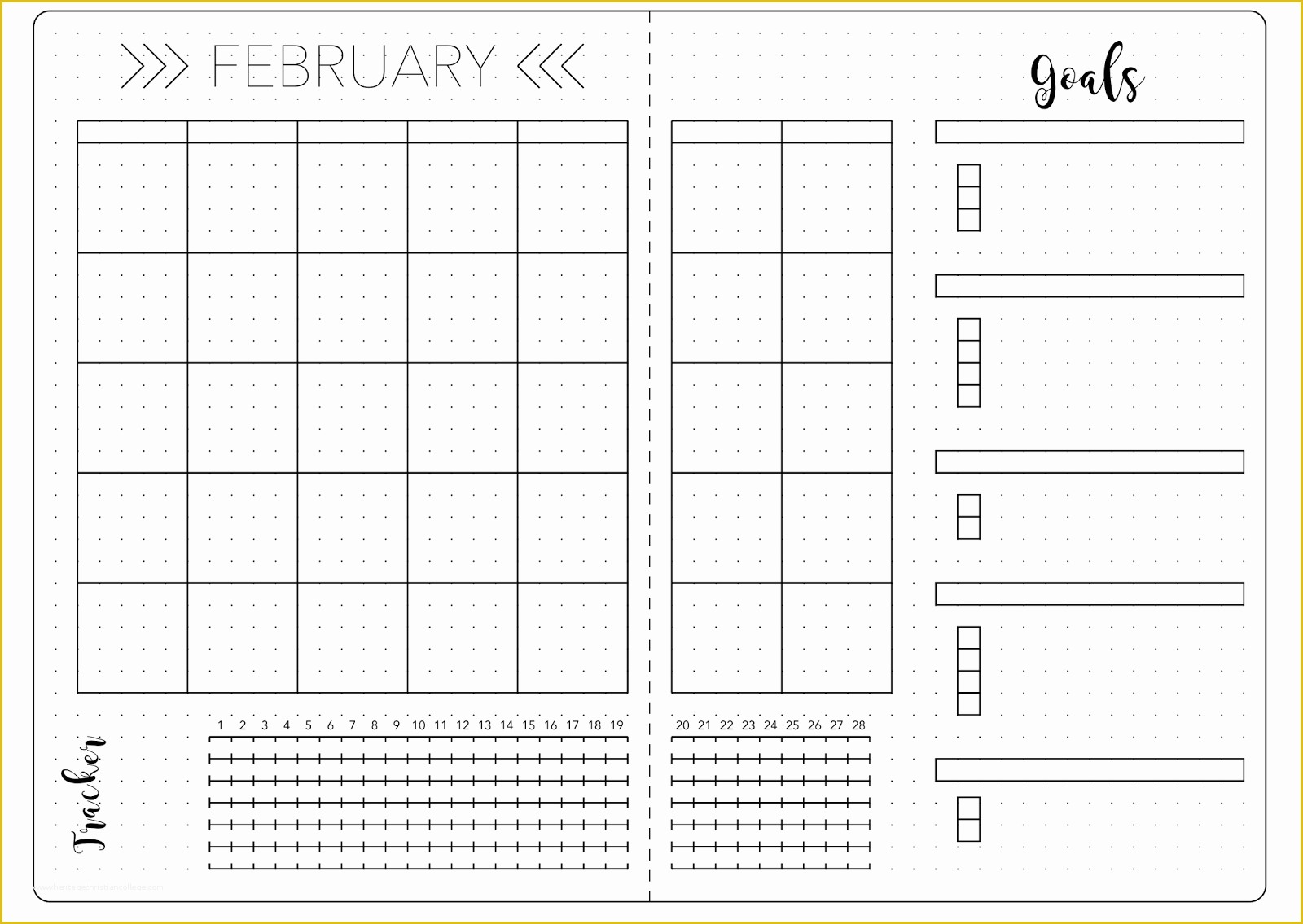 Free Bullet Journal Templates Of February Set Up &amp; Template Kate Louise