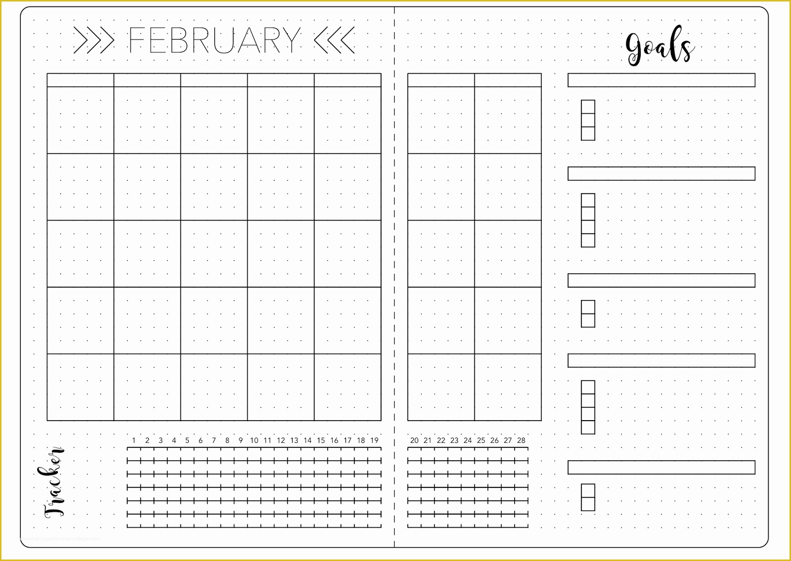 Free Bullet Journal Templates Of February Set Up & Template Kate Louise