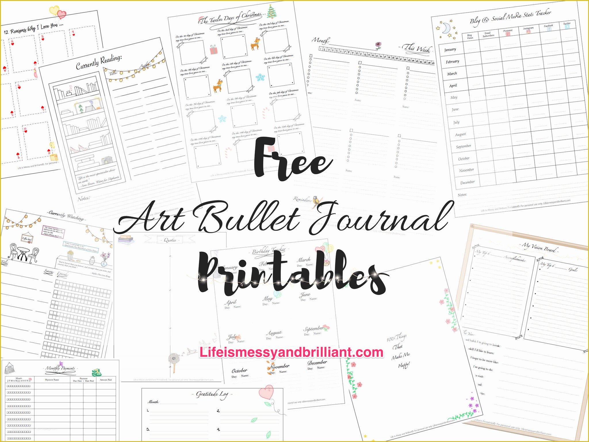 Free Bullet Journal Templates Of Free Art Lettering and School Printables