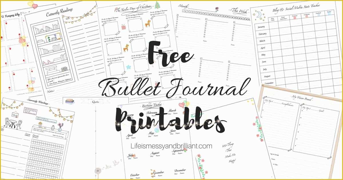 Free Bullet Journal Templates Of Free Bullet Journal Printables