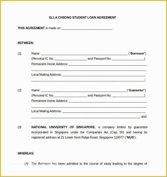 Free Business Loan Agreement Template Of 18 Loan Agreement Templates – Free Word Pdf format