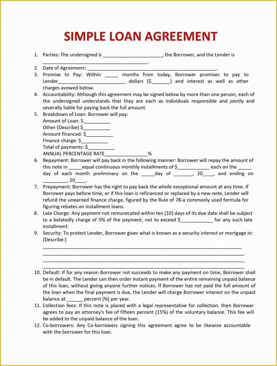 Free Business Loan Agreement Template Of 40 Free Loan Agreement Templates [word & Pdf] Template Lab