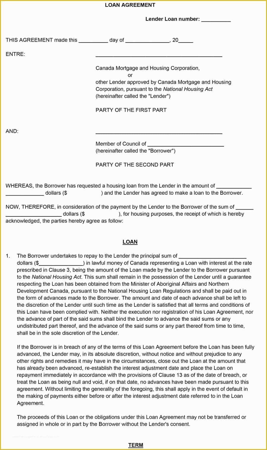 Free Business Loan Agreement Template Of 40 Free Loan Agreement Templates [word & Pdf] Template Lab