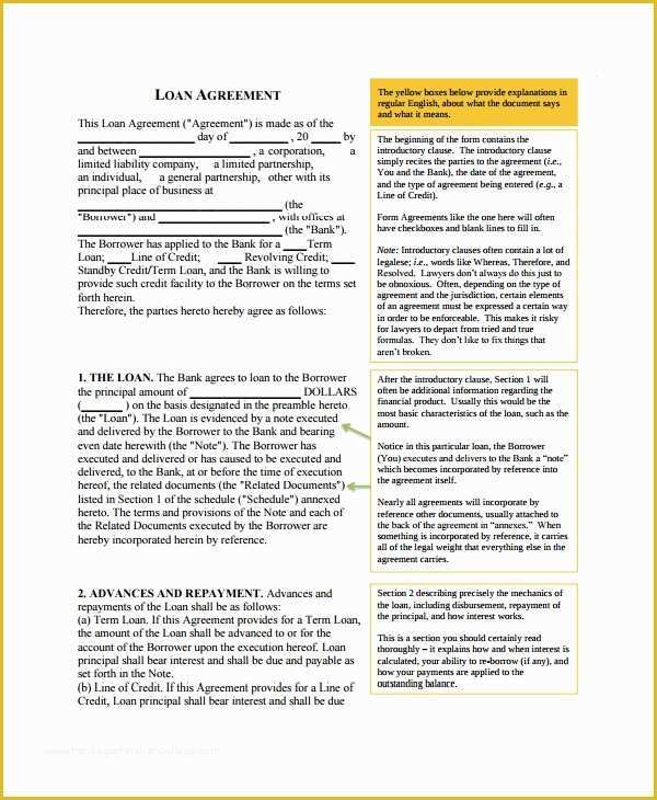 Free Business Loan Agreement Template Of 9 Sample Mercial Loan Agreement Templates Word Pdf