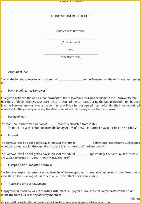 Free Business Loan Agreement Template Of Simple Loan Agreement