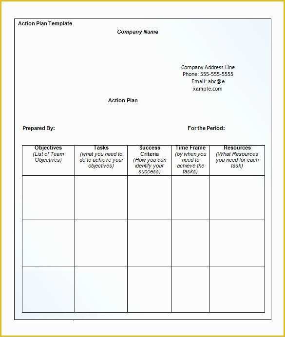 Free Business Plan Template Word Of 14 Business Action Plan Template Doc Pdf