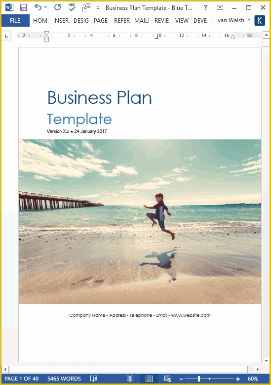 Free Business Plan Template Word Of Business Plan Templates 40 Page Ms Word 10 Free Excel