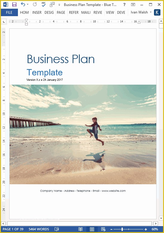 Free Business Plan Template Word Of Business Plan Templates 40 Page Ms Word 10 Free Excel