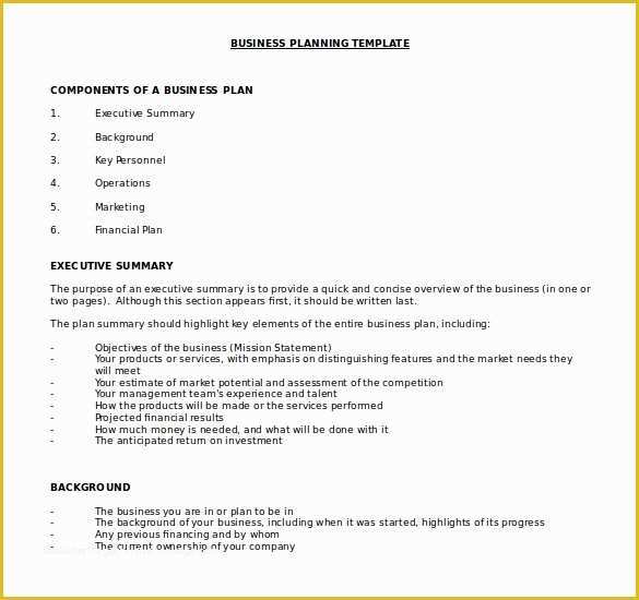 Free Business Plan Template Word Of Business Plan Templates 43 Examples In Word