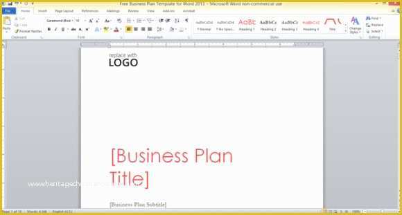 Free Business Plan Template Word Of Free Business Plan Template for Word 2013