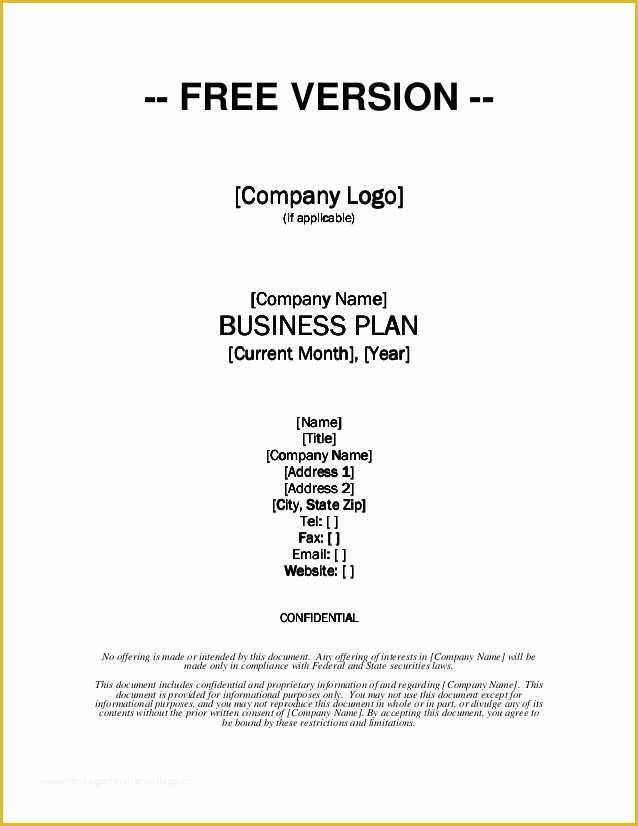 Free Business Plan Template Word Of Growthink Business Plan Template Free Download