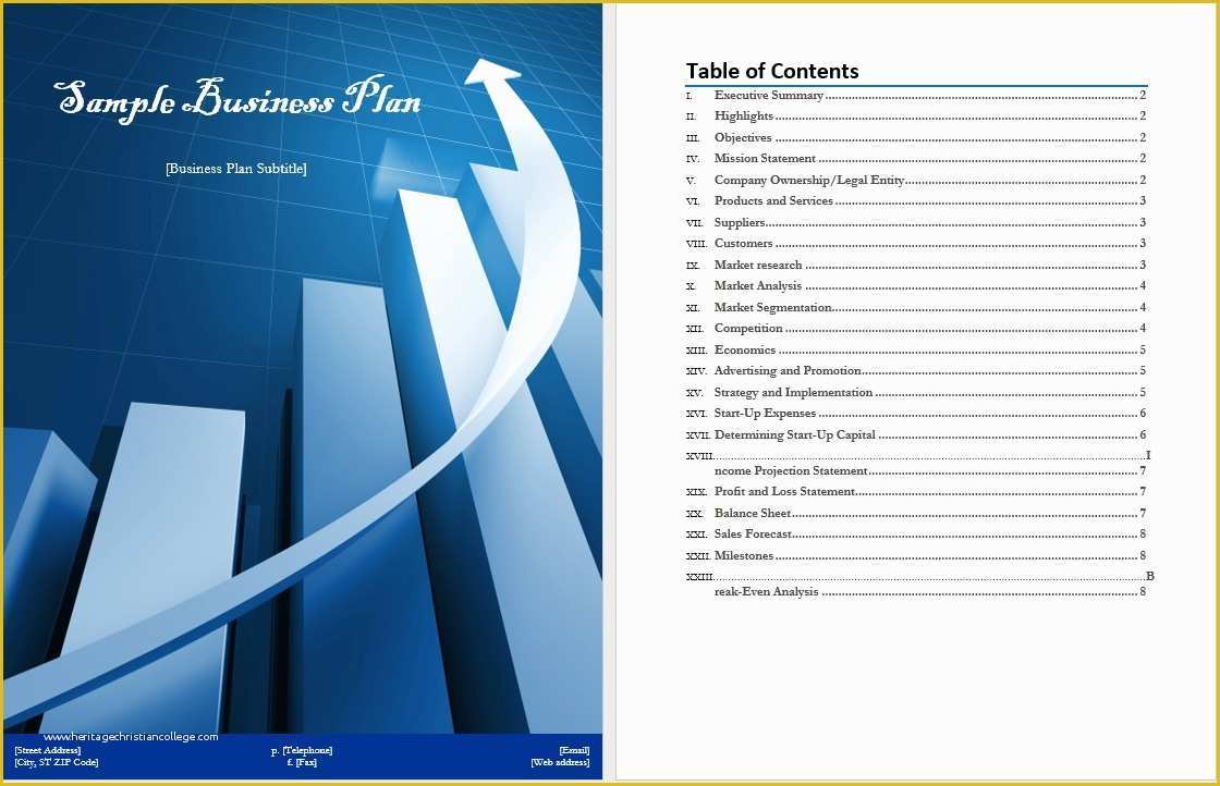 Free Business Plan Template Word Of Sample Business Plan Templates – Microsoft Word Templates