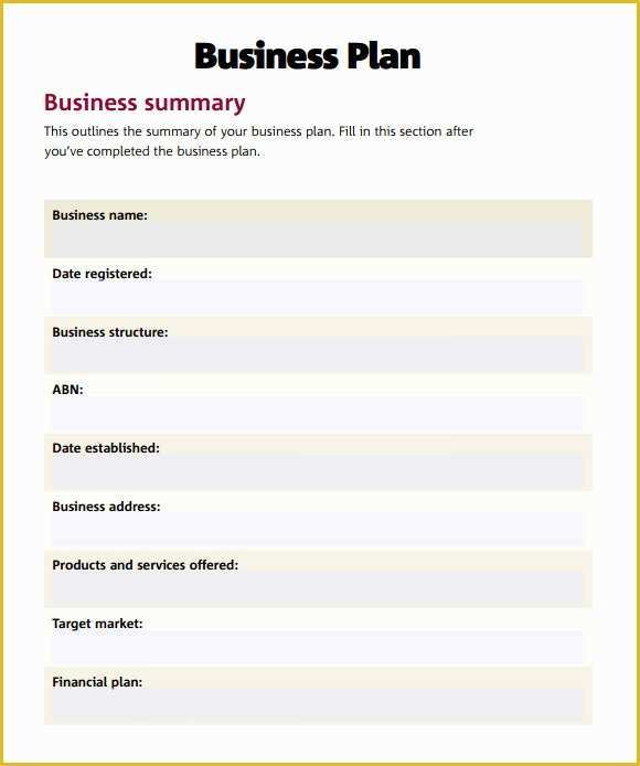 Free Business Plan Template Word Of Simple Business Plan Template 9 Documents In Pdf Word Psd