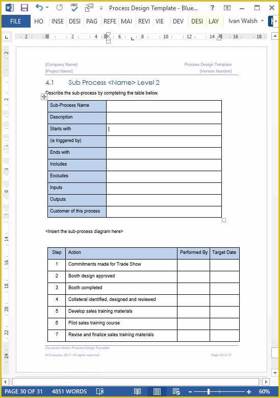 Free Business Process Template Word Of Business Process Design Templates – Ms Word Excel Visio