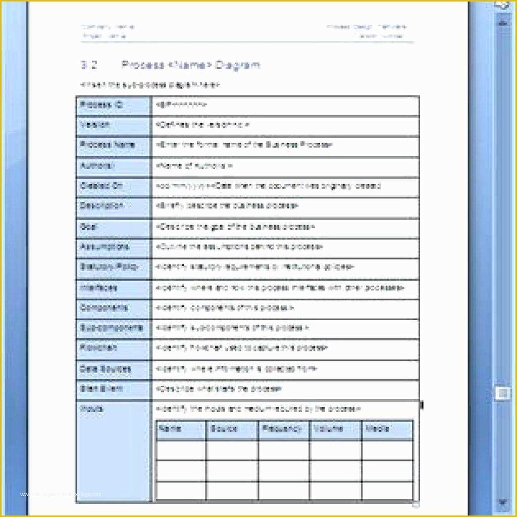 Free Business Process Template Word Of Business Process Document Template