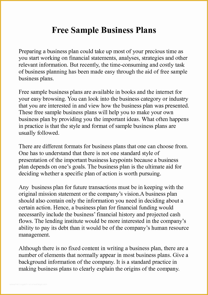 Free Business Proposal Template Of 5 Sample Of Business Plan Proposal Pdf