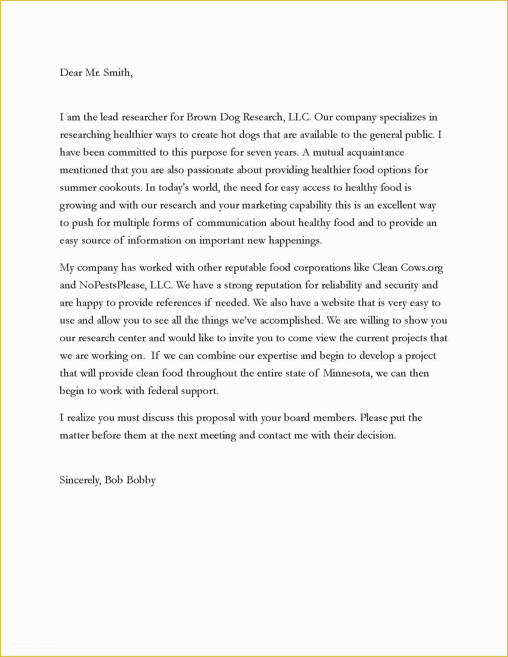 Free Business Proposal Template Of Business Proposal Cover Letter Mughals