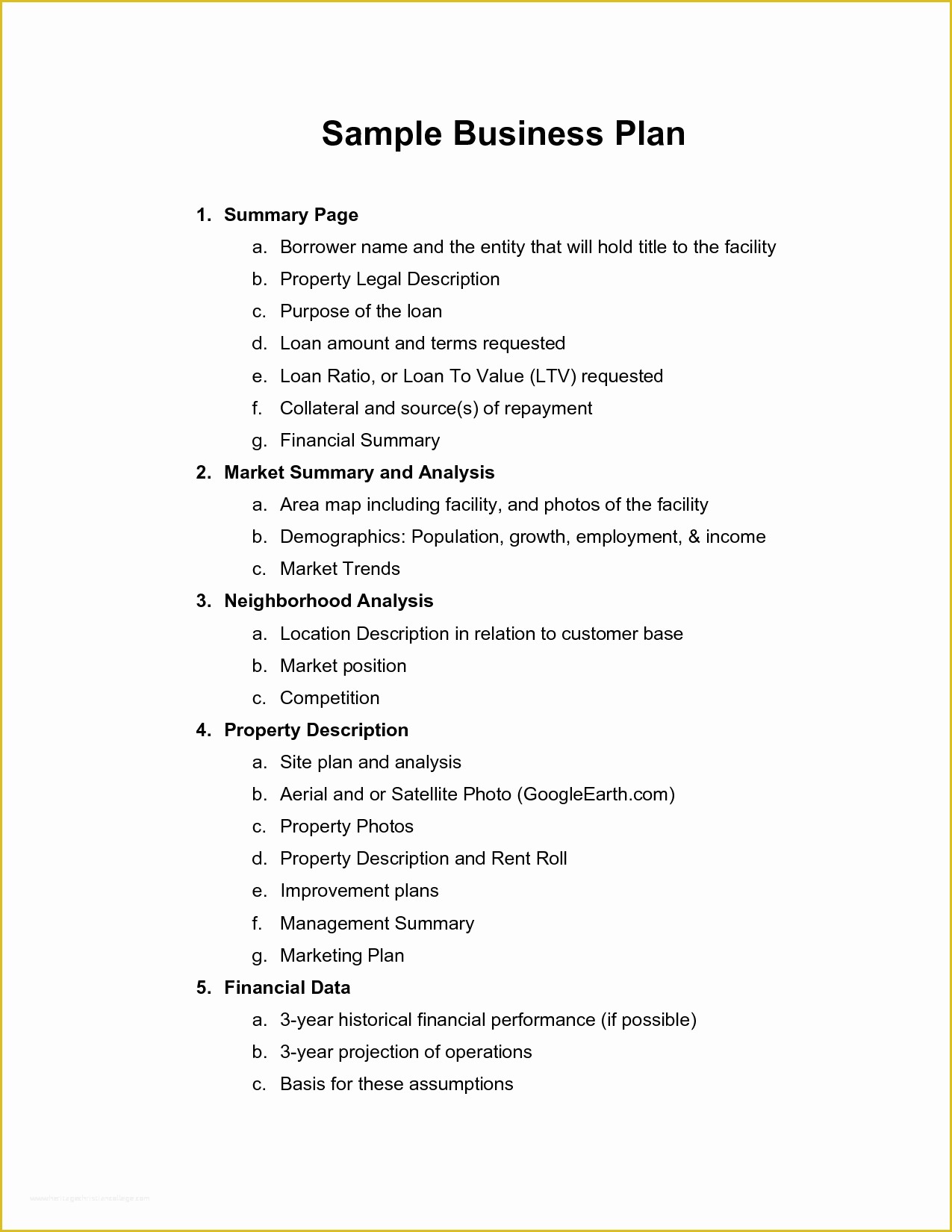 Free Business Proposal Template Of Printable Sample Business Plan Sample form