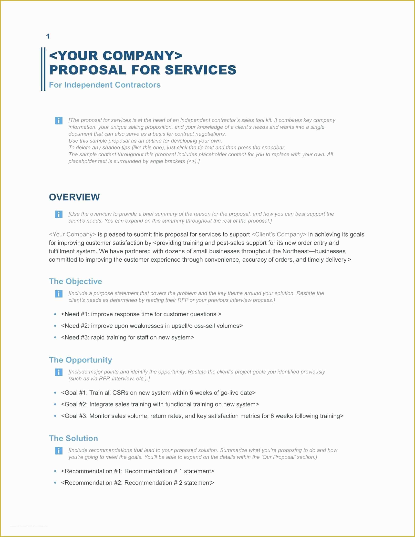 Free Business Proposal Template Of Template Business Proposal Document Template