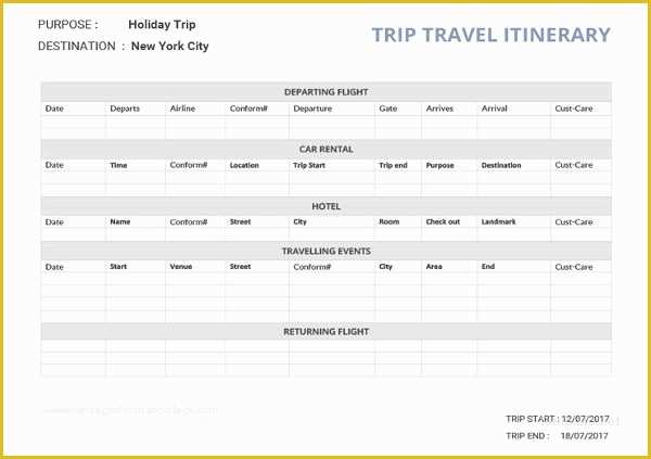 Free Business Travel Itinerary Template Of 32 Travel Itinerary Templates Doc Pdf