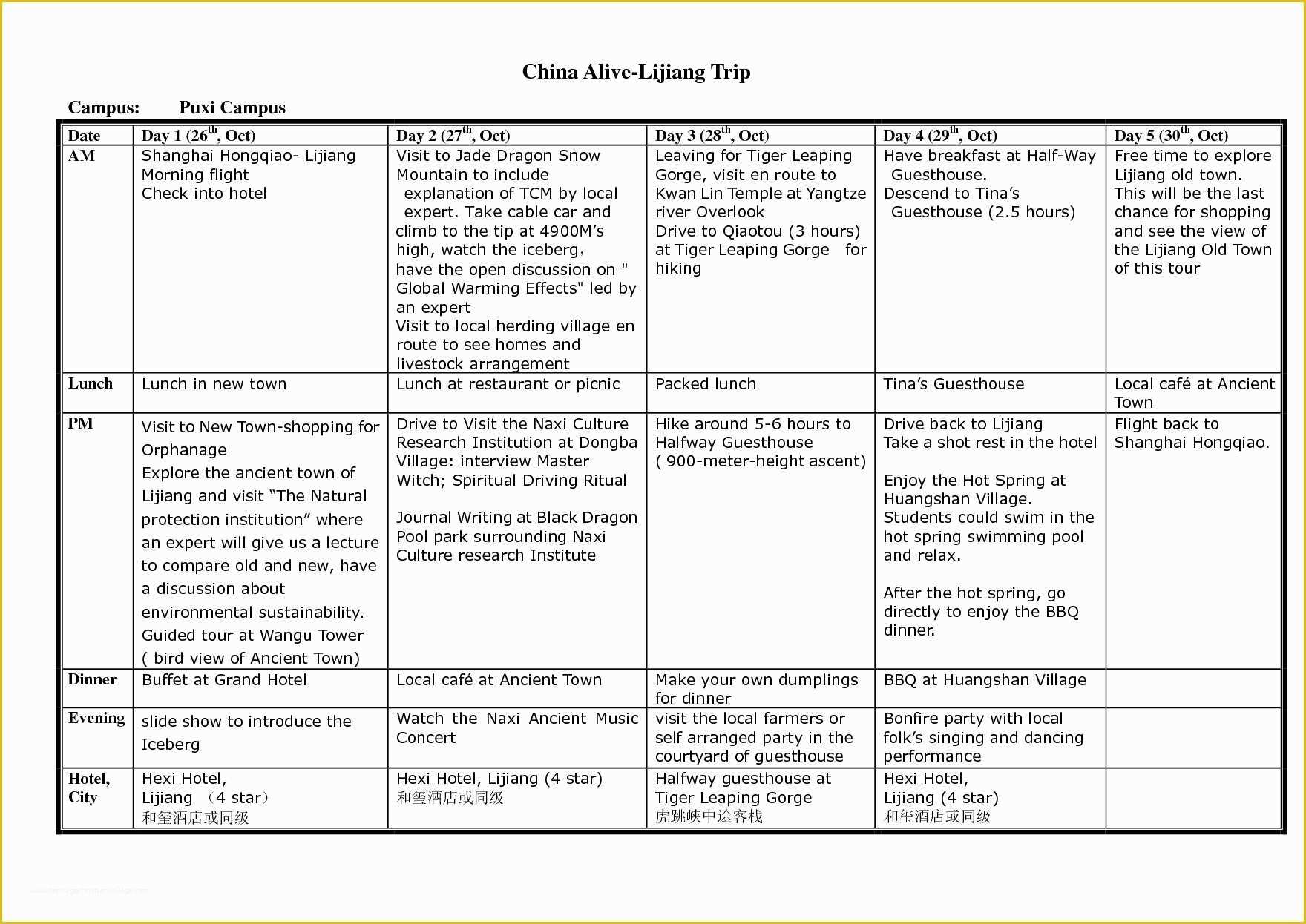 Free Business Travel Itinerary Template Of Business Travel Itinerary Example