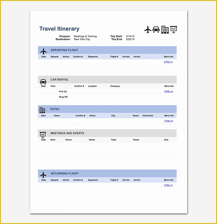 Free Business Travel Itinerary Template Of Business Travel Itinerary Template 23 Word Excel & Pdf