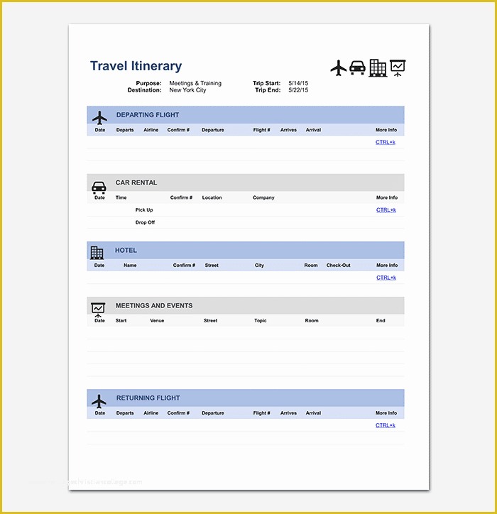 Free Business Travel Itinerary Template Of Business Travel Itinerary Template 23 Word Excel &amp; Pdf