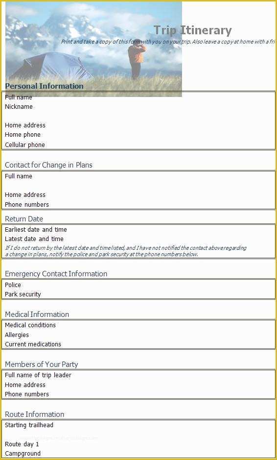 Free Business Travel Itinerary Template Of Free Itinerary Template