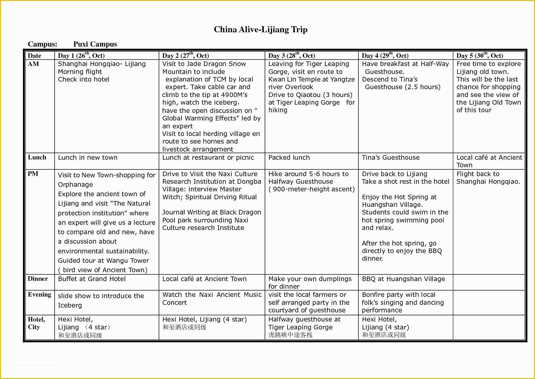 Free Business Travel Itinerary Template Of Microsoft Travel Itinerary Template