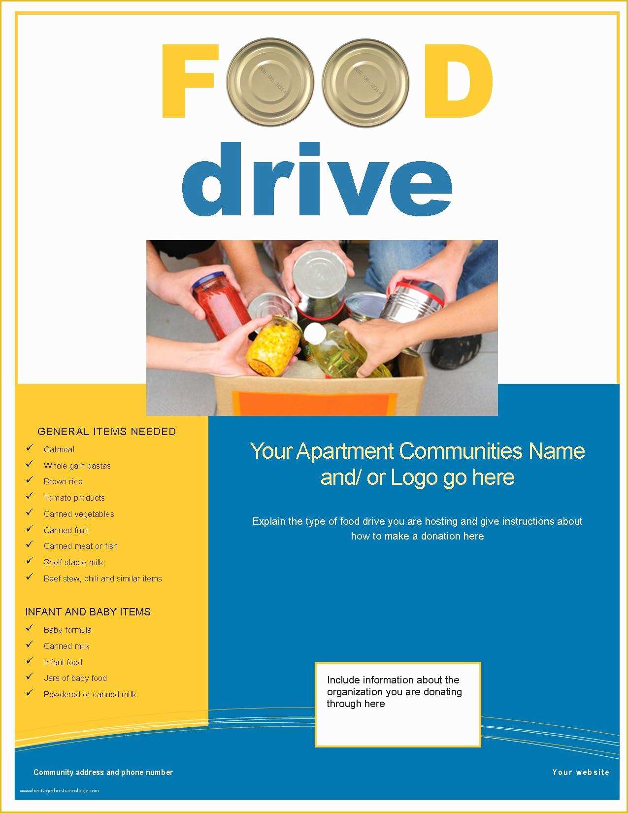 Free Can Food Drive Flyer Template Of 10 Best Of Free Printable Food Flyers Free